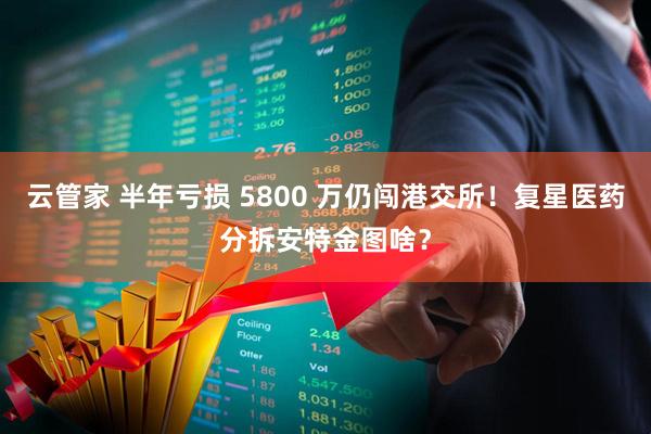 云管家 半年亏损 5800 万仍闯港交所!复星医药分拆安特金图啥?