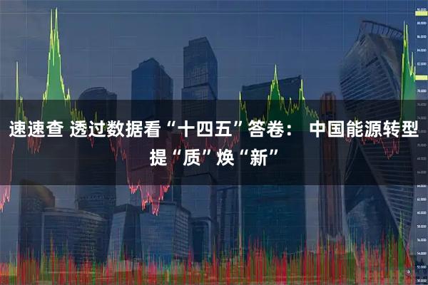 速速查 透过数据看“十四五”答卷: 中国能源转型提“质”焕“新”